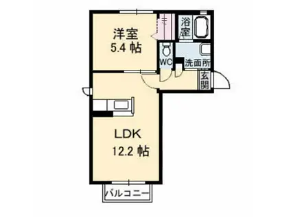 アルメリアC棟(1LDK/1階)の間取り写真