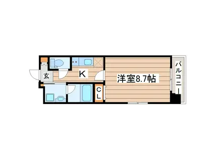エルスタンザ仙台駅東(1K/8階)の間取り写真