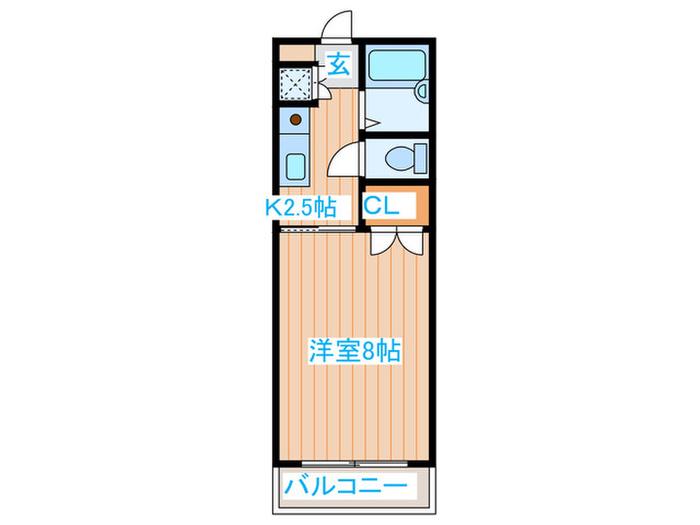 グランブルー(1K/5階)の間取り写真