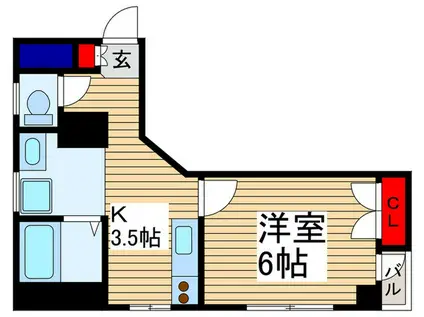 ちとれ朝霞(1K/3階)の間取り写真