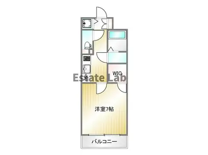 エスプレイス神戸ウエストゲート(1K/2階)の間取り写真