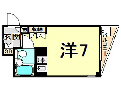 キューブ東塚口(ワンルーム/5階)の間取り写真