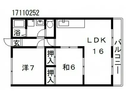 パークサイド南栄ビル(2LDK/8階)の間取り写真