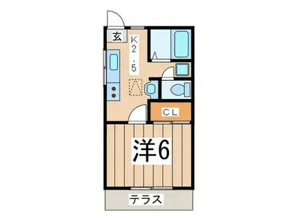 第1ハイム岩崎(1K/1階)の間取り写真