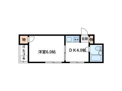 松本コーポ(ワンルーム/3階)の間取り写真