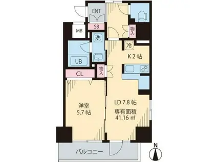 グリーンリーフ西早稲田(1LDK/1階)の間取り写真