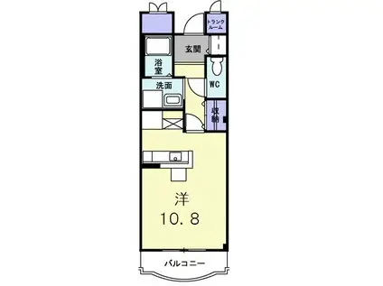 ファインロイテII(ワンルーム/1階)の間取り写真