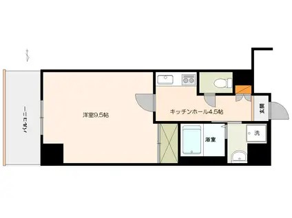 8階建マンション アスティムII(1K/7階)の間取り写真