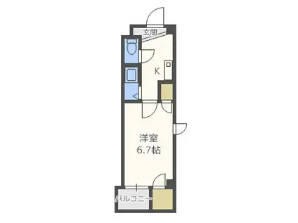 ベルフレージュ北堀江(1K/7階)の間取り写真
