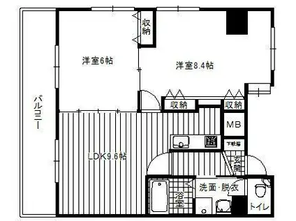 フォルデベーゼル(2LDK/4階)の間取り写真