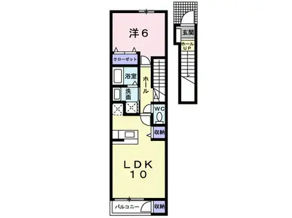 グレイスII(1LDK/2階)の間取り写真