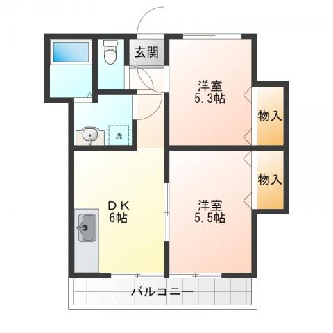 都田ハイツ(2DK/2階)の間取り写真