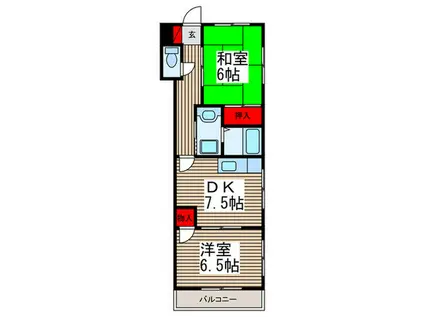 ファミリーハイツ(2DK/1階)の間取り写真