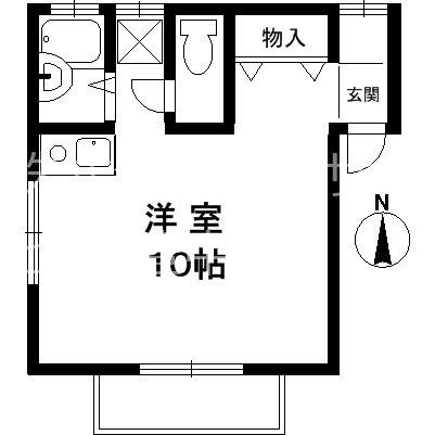 ハピネス千里園(ワンルーム/2階)の間取り写真