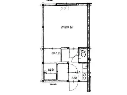 メゾン・ミレニアムW(1K/2階)の間取り写真