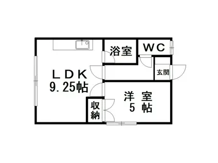 ハイツポパイ(1LDK/2階)の間取り写真
