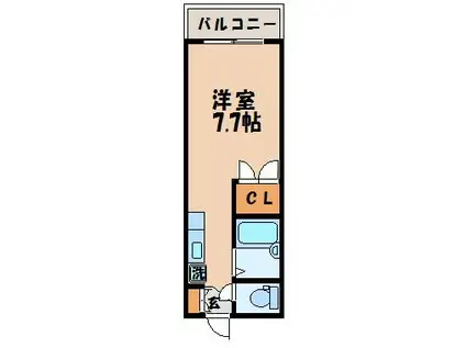 アメニティハイツ(ワンルーム/2階)の間取り写真
