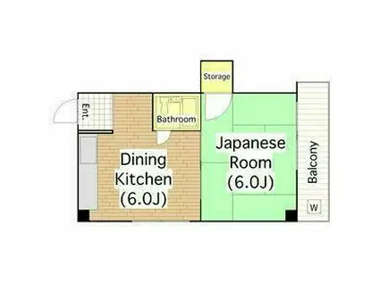 すみれプラザ長堂(1DK/2階)の間取り写真