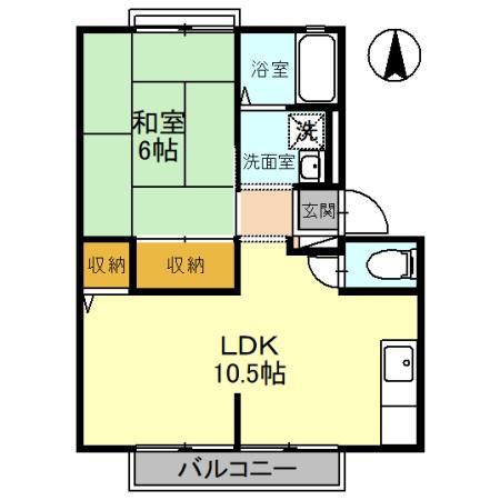 サンライフサルビア(1LDK/2階)の間取り写真