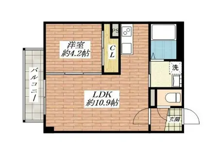 GARDENIA茨木(1LDK/3階)の間取り写真