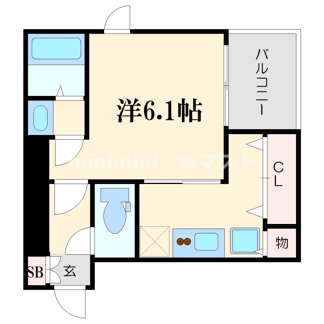 ロイヤルレジデンス梅田FRONT(1K/11階)の間取り写真