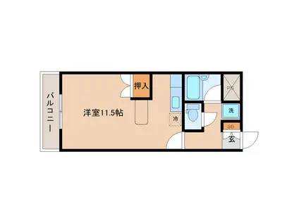 幸町アヴェニュー(1K/4階)の間取り写真