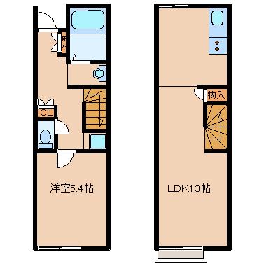 レオネクスト耳納(1LDK/1階)の間取り写真