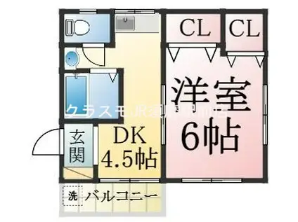 天神ユーハイツ(1DK/2階)の間取り写真