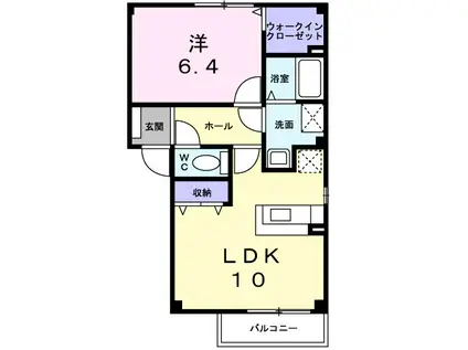 グリーンアヴェニュー(1LDK/2階)の間取り写真