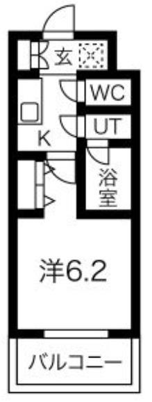 スプランディッド難波(1K/8階)の間取り写真
