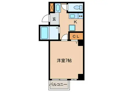 ラグナプレミア元町(1K/2階)の間取り写真