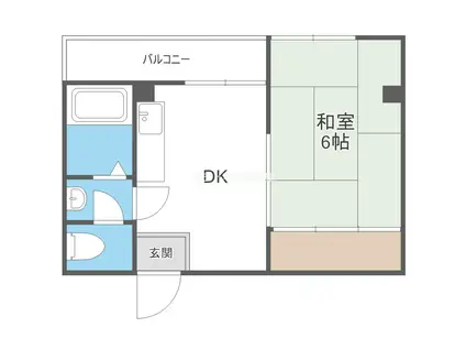 ウィステリア墨江(1DK/2階)の間取り写真