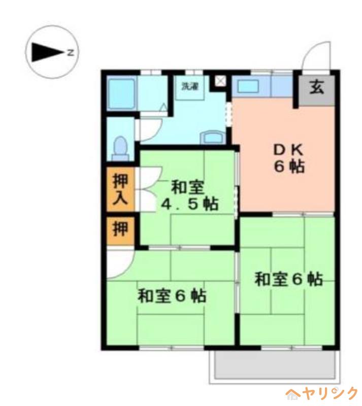 フォーブル吉岡(3DK/2階)の間取り写真