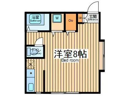 サザンウィンド(ワンルーム/3階)の間取り写真