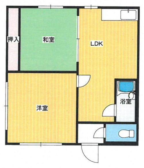 大森ビル(2LDK/1階)の間取り写真