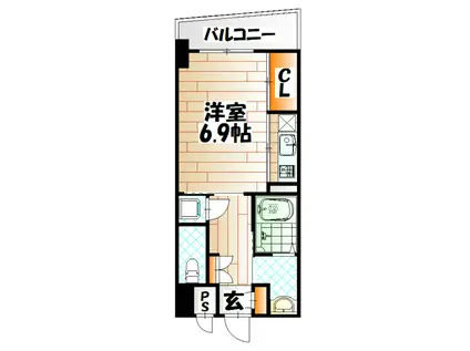 MGA城内(ワンルーム/8階)の間取り写真