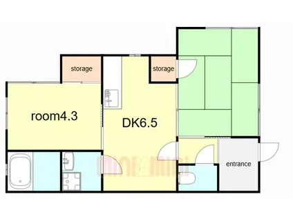 須磨寺ハイム(2DK/1階)の間取り写真