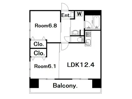 ABITI浜町(2LDK/3階)の間取り写真