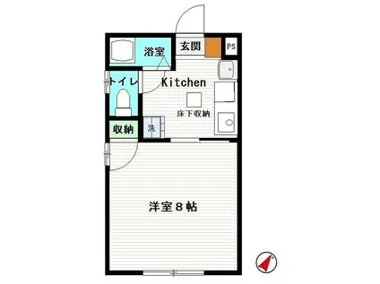 ハイツ西山(1K/1階)の間取り写真