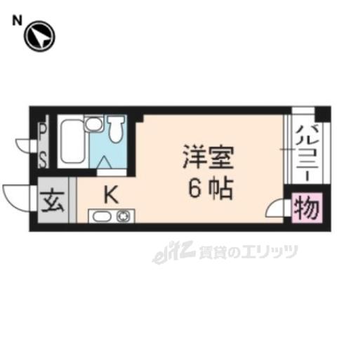 ハイツすぎさ 1号館(1K/3階)の間取り写真