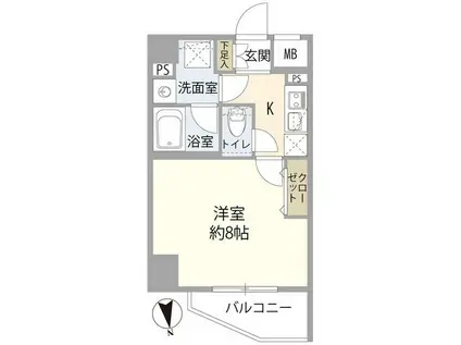 リヴシティ飯田橋(1K/4階)の間取り写真