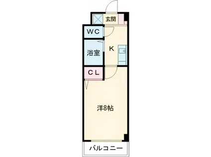 ラ・グラシューズ(1K/2階)の間取り写真