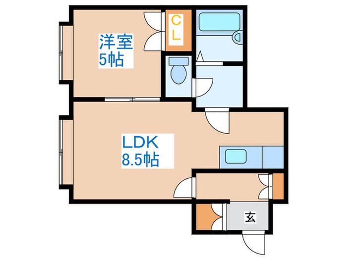 VIEW FLAT宮の沢(1LDK/2階)の間取り写真