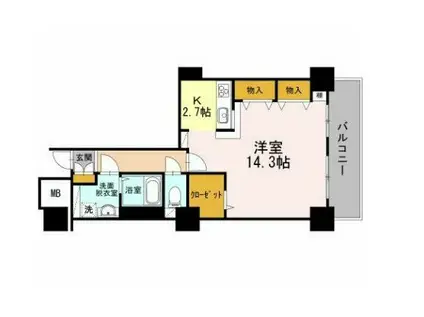 品川シーサイドビュータワーI(ワンルーム/27階)の間取り写真