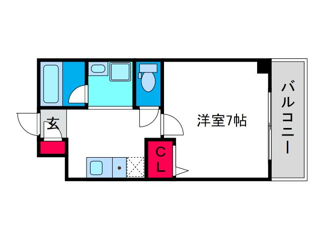 WILLDO難波WI(1K/11階)の間取り写真