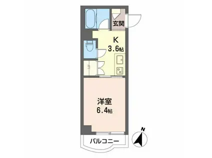 ワコーハイツ(1K/2階)の間取り写真