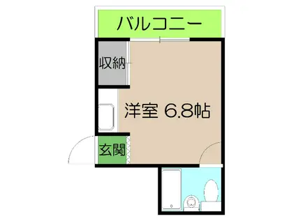 レジデンス真理(ワンルーム/2階)の間取り写真