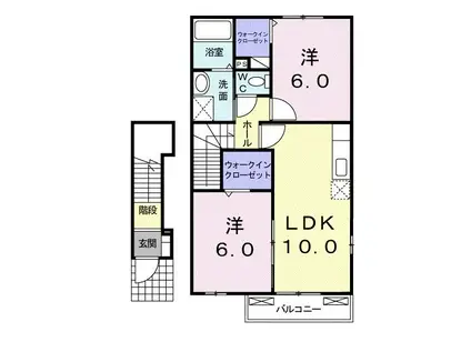 ベル・コリーヌIII(2LDK/2階)の間取り写真