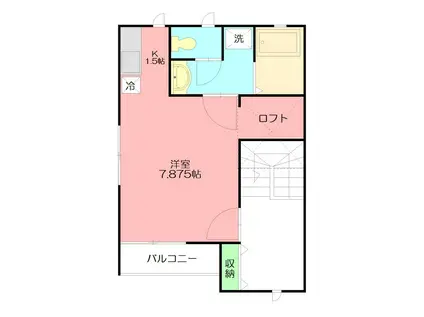 栄町花水木 A棟(ワンルーム/2階)の間取り写真