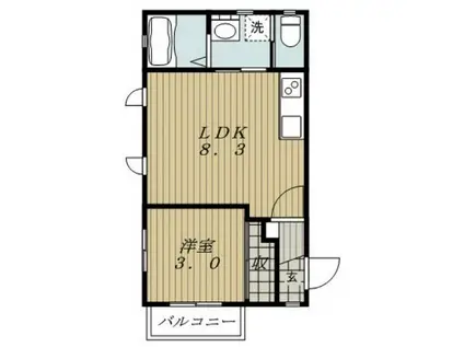 PRIMEIV (1LDK/2階)の間取り写真